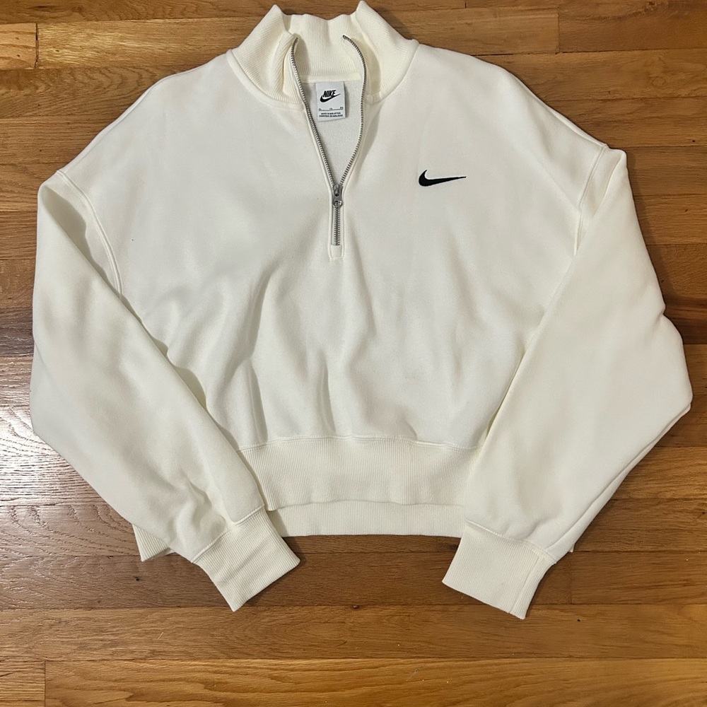 Nike White Quarter-Zip Pullover